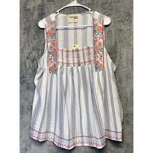 Savanna Jane Women’s Plus Floral Accent Tank Blouse Size 2X